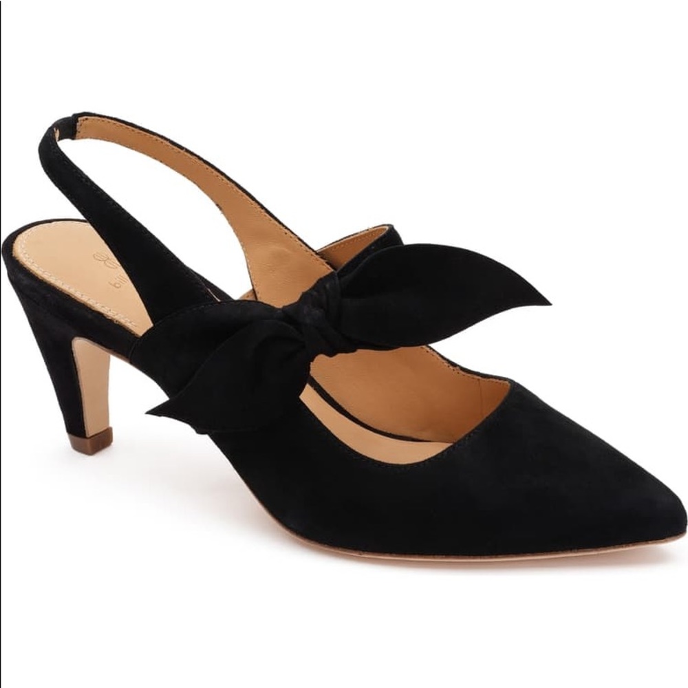 Bill Blass Black Suede Slingback Pumps New in Box
